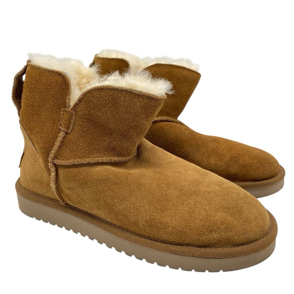 Koolaburra UGG Classic Ankle Boots Women 7 Brown Suede Shearling Lined 1015209